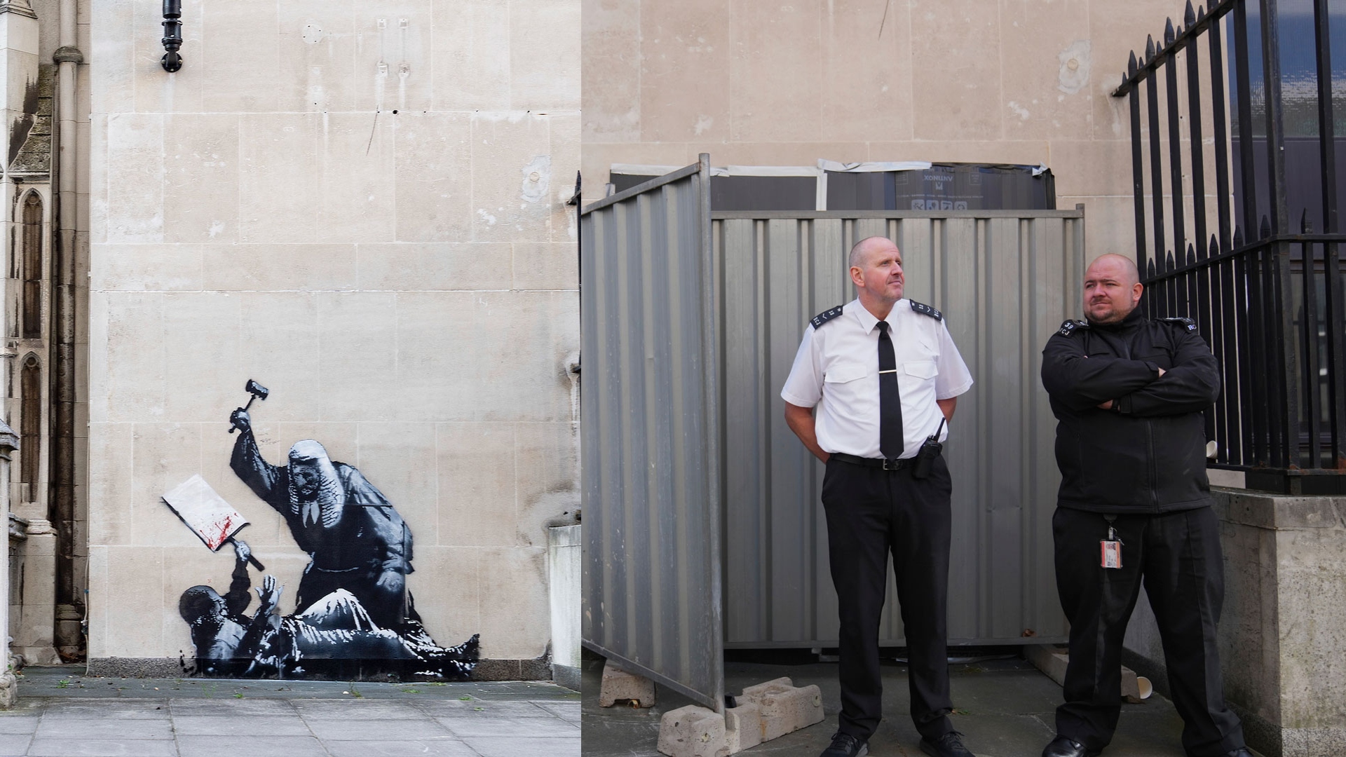 Λονδίνο:-Γκράφιτι-του-banksy-έξω-από-δικαστήριο-προκάλεσε-κινητοποίηση-της-αστυνομίας