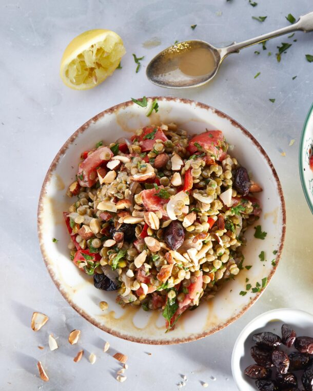 Φακές-σαλάτα-με-ταχίνι-και-κύμινο