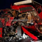 Σφοδρό-τροχαίο-έξω-από-την-Αμφίκλεια-–-Συγκρούστηκαν-δύο-νταλίκες-και-ένα-ΙΧ.